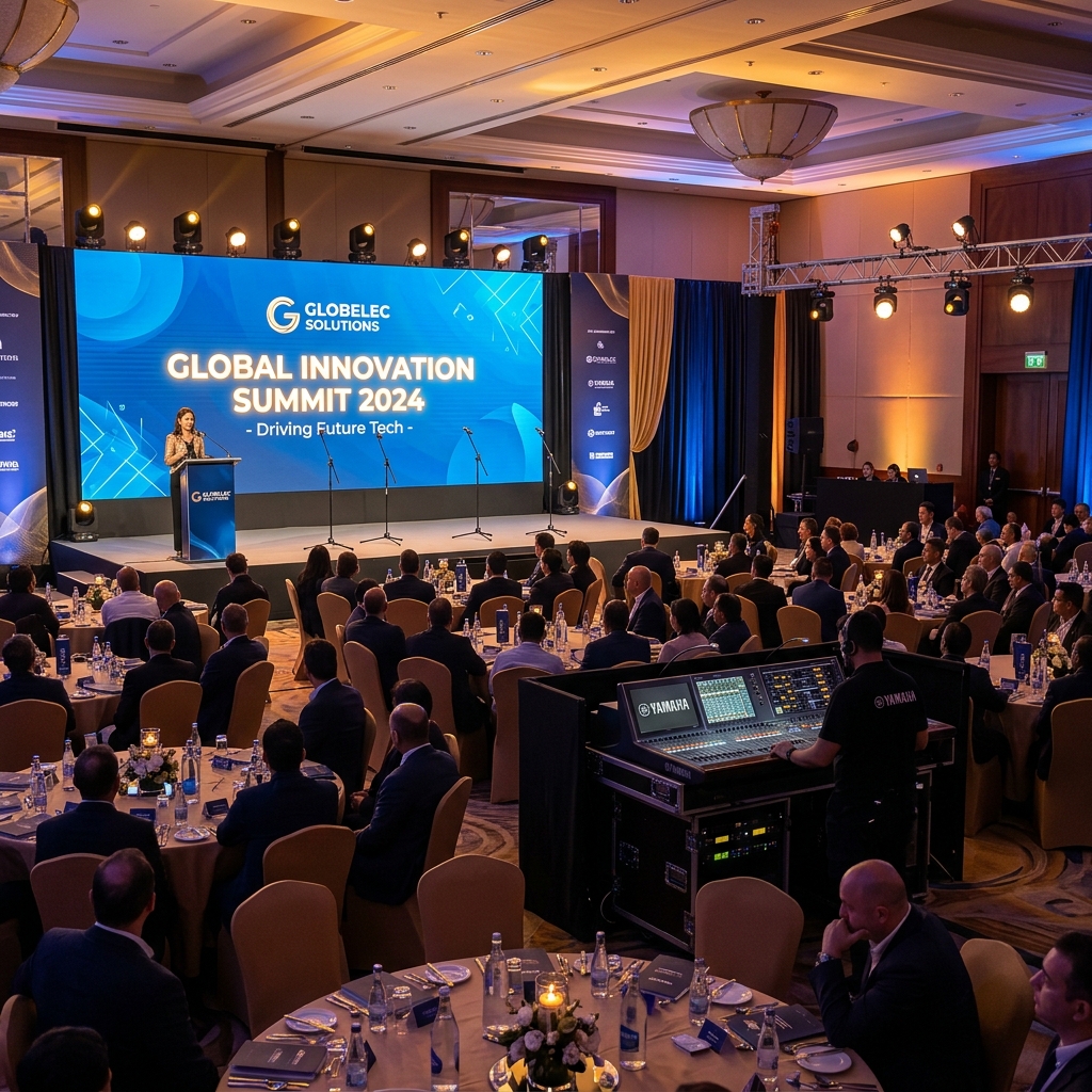 Evento corporativo com som e LED